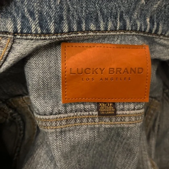 Lucky Brand distressed Jean Jacket (Sz XS) - Picture 5 of 6